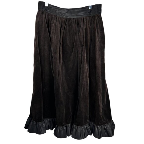 Vintage Panhandle Slim Skirt Velvet Satin Ruffle Western Maxi Boho Rodeo - Picture 1 of 7
